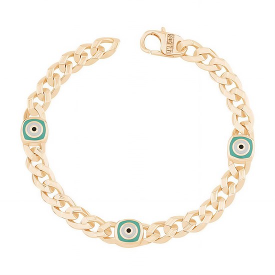 Anne Çocuk Nazar Boncuklu Gurmet Altın Bileklik