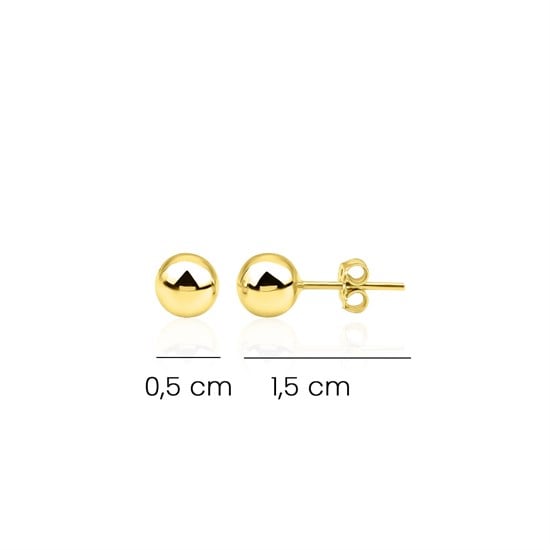 Düz Top Küpe 14 Ayar Altın