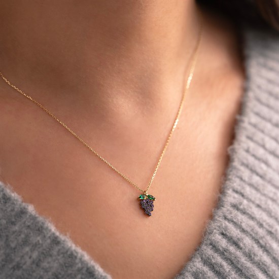 Üzüm Figürlü 14 Ayar Altın Kolye