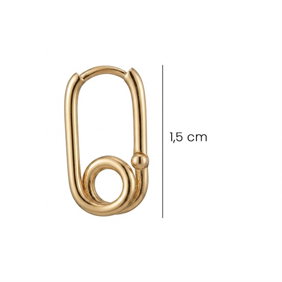 Tasarım Küpe 1.5 Cm 14 Ayar Altın