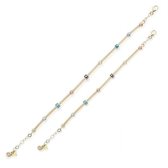 Ema Anne Çocuk Mineli İkili Set Altın Bileklik