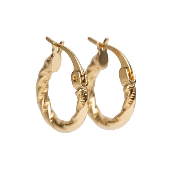 Burgu Model Halka Küpe 14 Ayar Altın