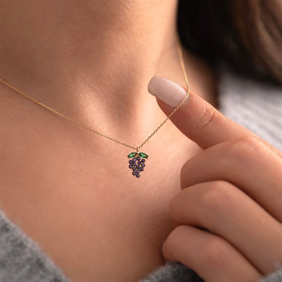 Üzüm Figürlü 14 Ayar Altın Kolye