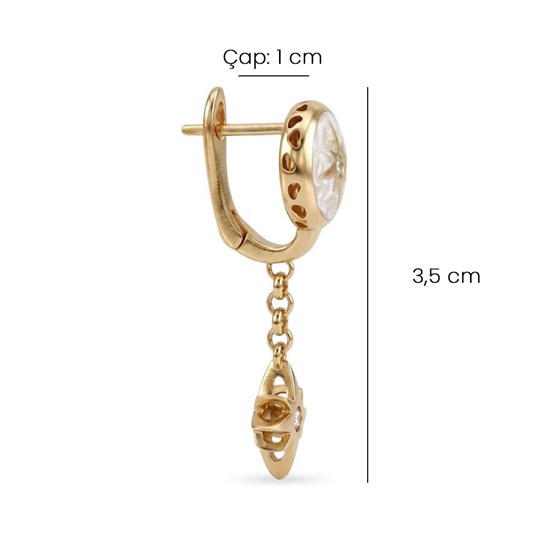 Cetaş Sallantılı Kuzey Yıldızı 14 Ayar Altın Küpe