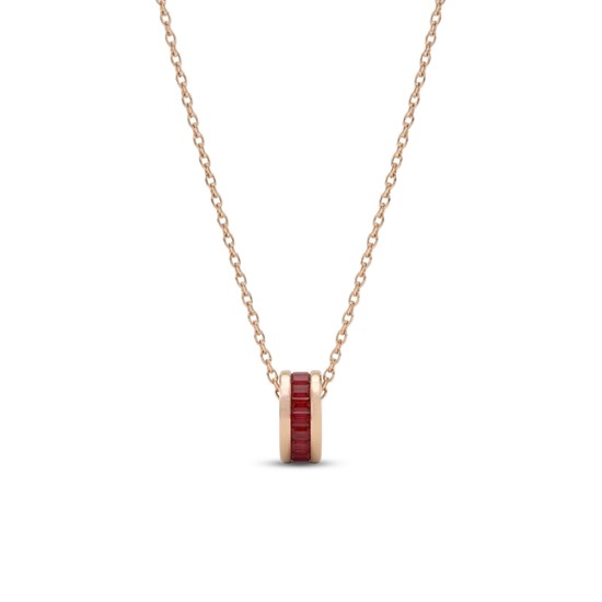 Cetaş Eterna Kırmızı Taşlı Halka 14 Ayar Altın Kolye