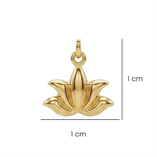 Lotus Figürlü 14 Ayar Kolye Ucu