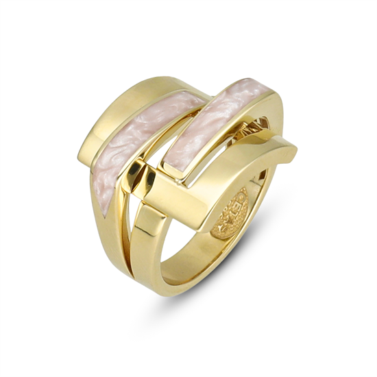 Cetaş Eterna Pembe Mineli Tasarım 14 Ayar Altın Yüzük