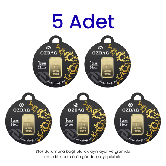 5 Adet 1 Gr 24 Ayar Gram Altın