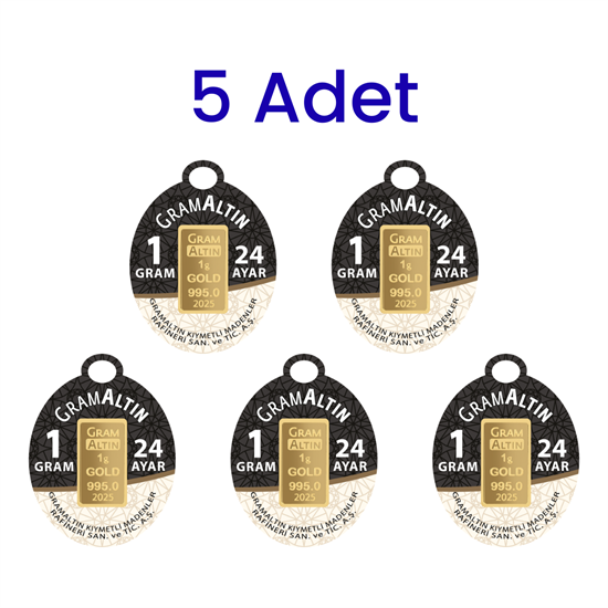 5 Adet 1 Gr 24 Ayar Gram Altın