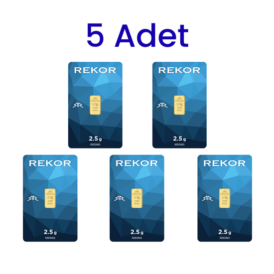 5 Adet 2.5 Gr 24 Ayar Gram Altın