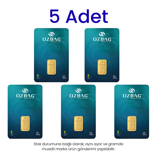 5 Adet 5 Gr 24 Ayar Gram Altın