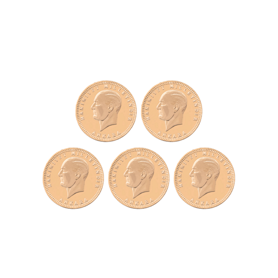 5 Adet Yeni Yarım Ata Altın