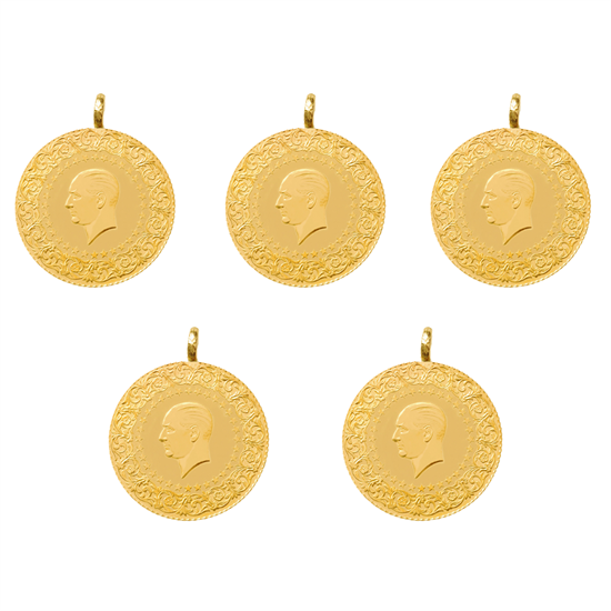 5 Adet Yeni Tarihli Çeyrek Altın  