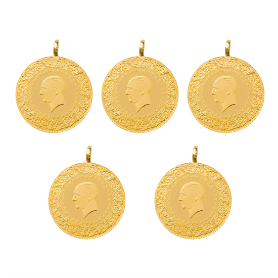 5 Adet Eski Tarihli Yarım Altın 