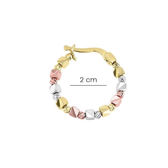 Üç Renk Küp Küp Halka Küpe