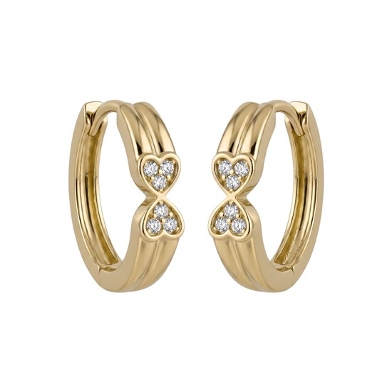 Taşlı Kalp Detaylı 14 Ayar Altın