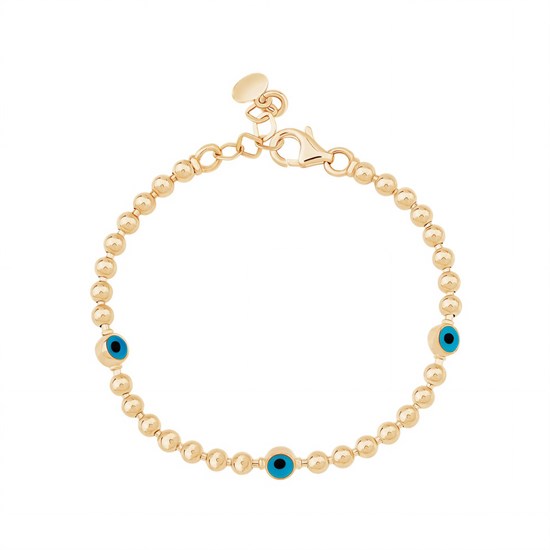 Ema Anne Çocuk Nazar Boncuklu Top Top Altın Bileklik