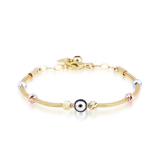 Ema Anne Çocuk Nazar Boncuklu İkili Set Altın Bileklik