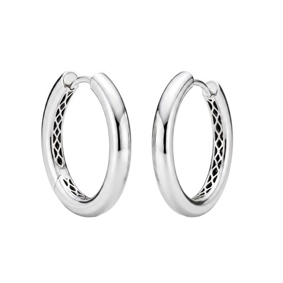 Halka Küpe 14 Ayar Beyaz Altın