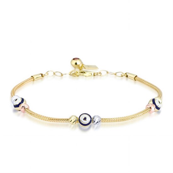 Ema Anne Çocuk Nazar Boncuklu İkili Set Altın Bileklik