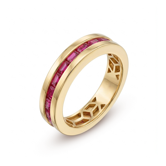 Cetaş Pembe Taşlı 14 Ayar Altın Yüzük