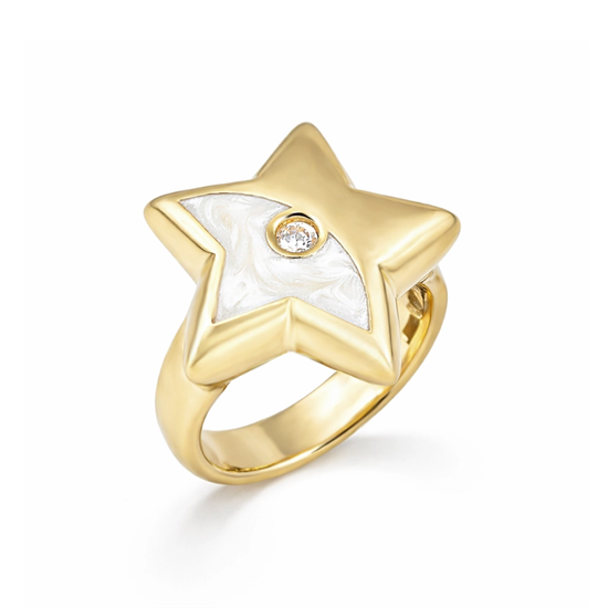 Cetaş Eterna Mineli Yıldız 14 Ayar Altın Yüzük