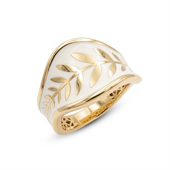 Cetaş Olivia Beyaz Mineli 14 Ayar Altın Yüzük