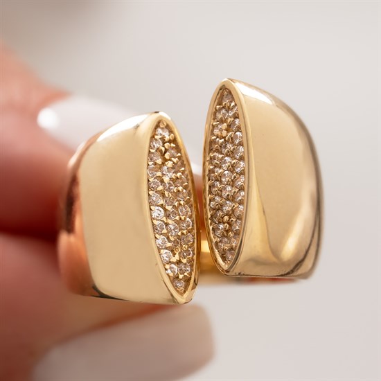 Taşlı Oval Model 14 Ayar Altın Yüzük