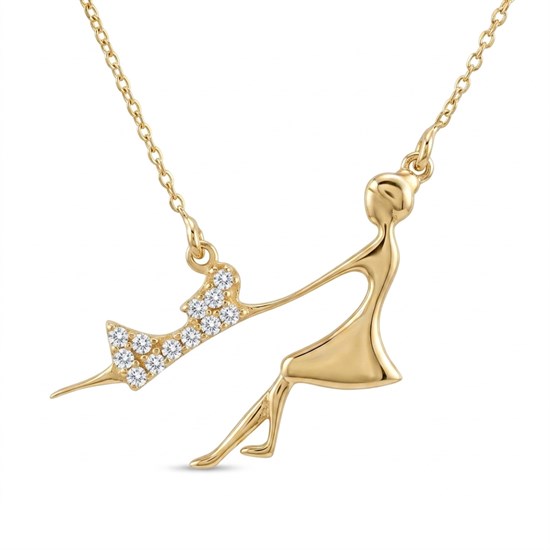 Anne Kız Kolye 14 Ayar Altın