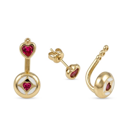 Cetaş Kalpli 14 Ayar Altın Küpe