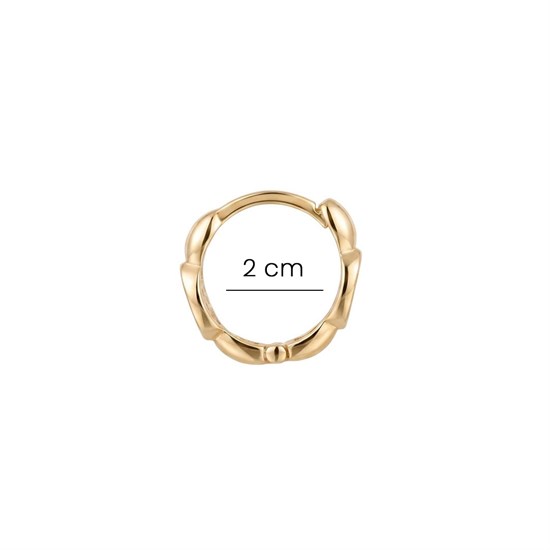 Oval Taşlı Halka Küpe 14 Ayar Altın