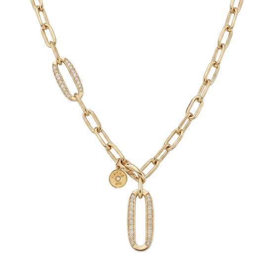 Cetaş Eterna Tasarım Taşlı 14 Ayar Altın Kolye