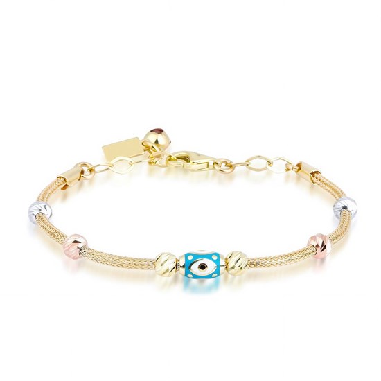 Ema Anne Çocuk Nazar Boncuklu İkili Set Altın Bileklik