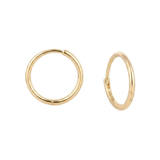 Klasik Bombeli Halka Küpe 14 Ayar Altın