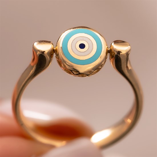 Cetaş Fortuna Nazar Mineli 14 Ayar Altın Yüzük