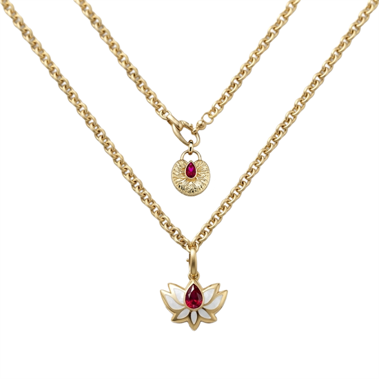 Cetaş Lotus Çiçeği 14 Ayar Altın Kolye