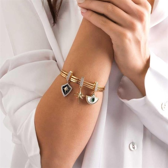 Ema 14 Ayar Altın Kuzey Yıldızı Sallantılı 9Mm Bileklik Charm