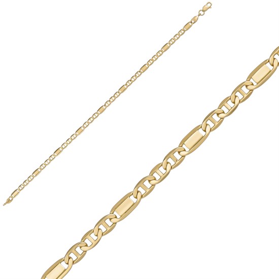Spor Model 14 Ayar Altın Bileklik 4Mm