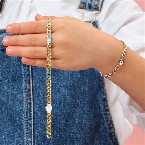 Anne Çocuk Yonca Gurmet Altın Bileklik