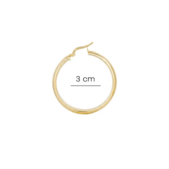 Kalemli 14 Ayar Altın Halka Küpe