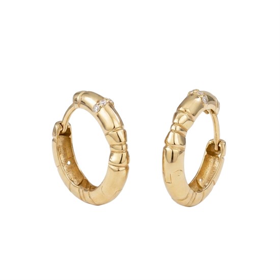 Halka Taşlı Küpe Altın 14 Ayar