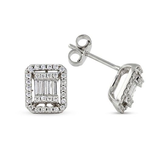 Baget Altın Taşlı Küpe