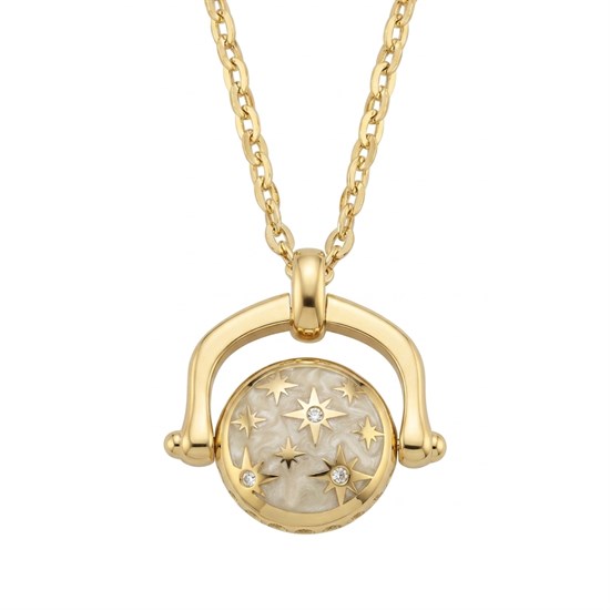 Cetaş Eterna Çift Taraflı Madalyon 14 Ayar Altın Kolye