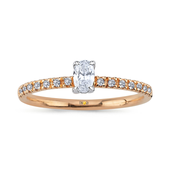 Pırlanta Oval Tektaş Yüzük 0.27 Ct