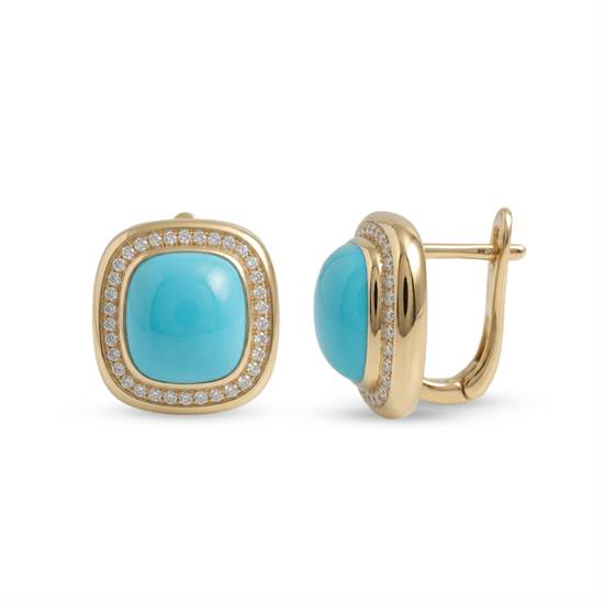 Cetaş Taşlı Mineli 14 Ayar Altın Küpe