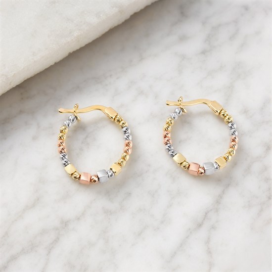 Üç Renk Küp Halka Küpe