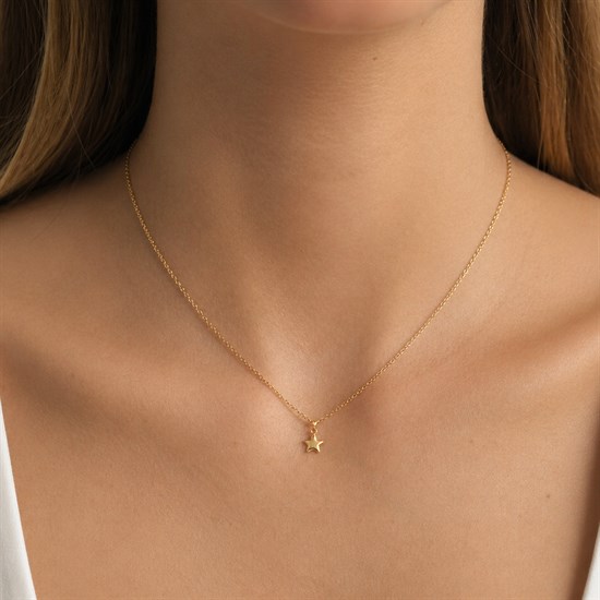 Minimal Yıldız 14 Ayar Altın Kolye