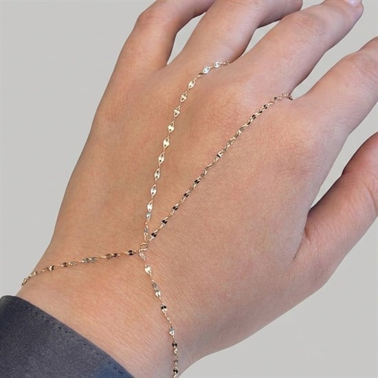 Aynalı Model 14 Ayar Altın Şahmeran Bileklik