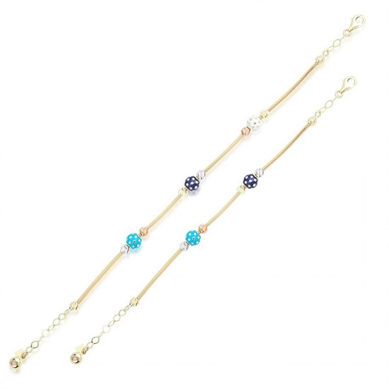 Ema Anne Çocuk Mineli İkili Set Altın Bileklik