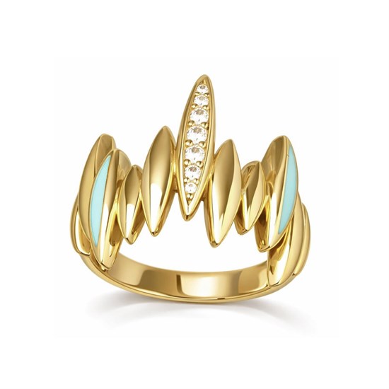 Cetaş Ortası Taşlı Yüzük 14 Ayar Altın